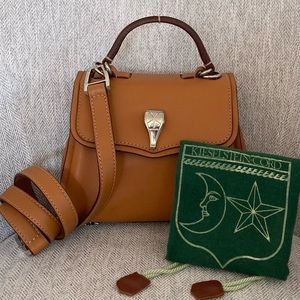 Kieselstein Cord Top Handle Croc Whiskey Caramel Brown Satchel Leather B…